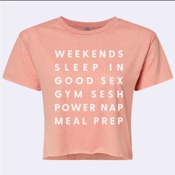 TO DO LIST WOMEN’S IDEAL CROP TEE | Peach 🍑 | Lifting Top Workout | Size XL - Picture 1 of 7